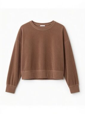 Z Supply Brown Corduroy Cropped Sweatshirt Top in Small